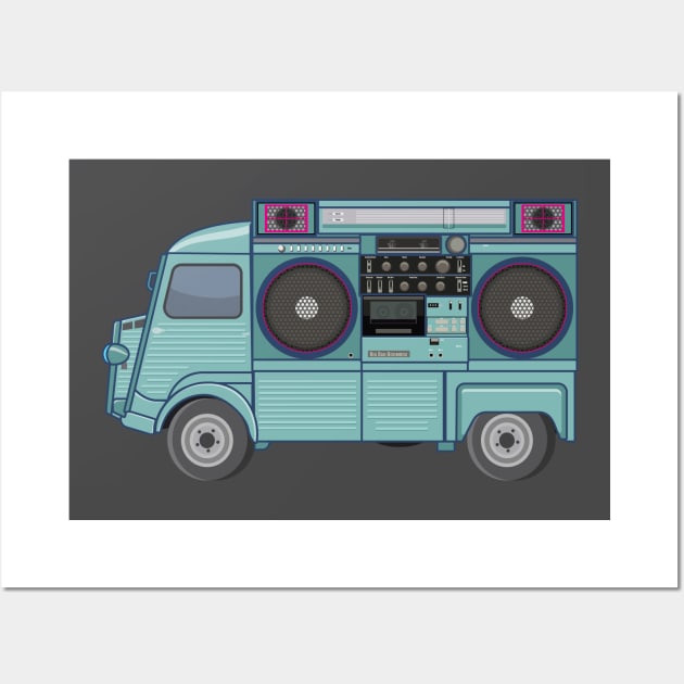 Citroen HY - Boombox Van- Huge Ghettoblaster on a Classic Van Wall Art by Boogosh